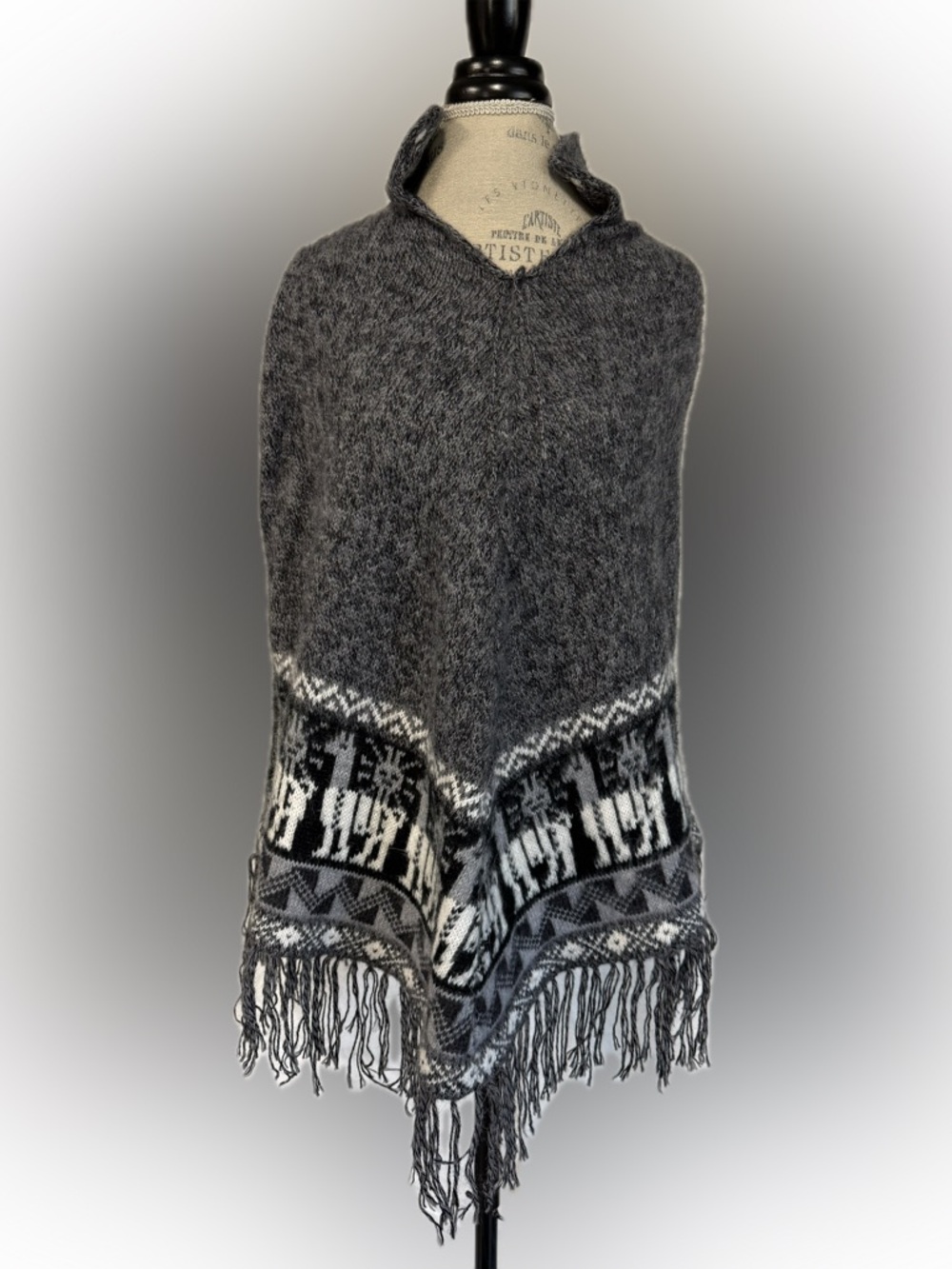 Men's Gray Nordic Pattern Wool Sweater